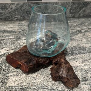 West Elm Driftwood Glass Terrarium